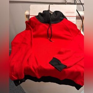 Red and black hoodie